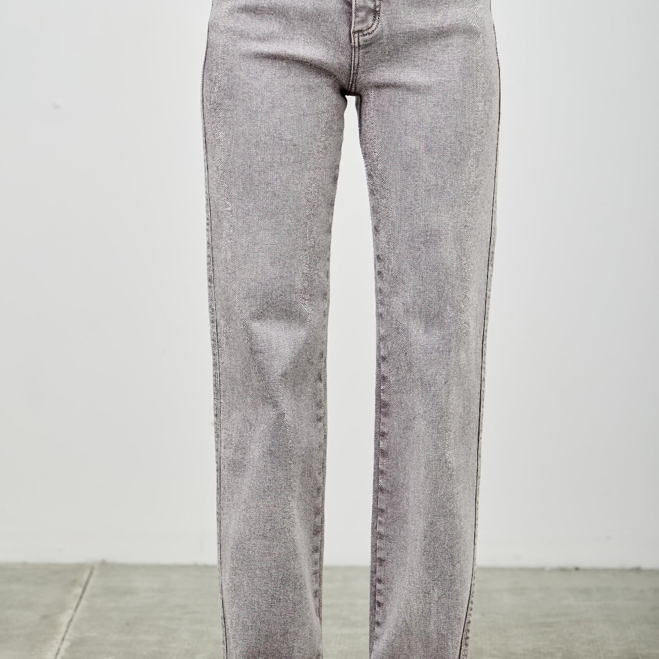 High Rise Slim Wide Straight jeans in a modern silhouette with a flattering high-rise waist and straight leg design.