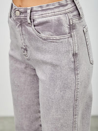 High Rise Slim Wide Straight jeans showcasing a modern silhouette and flattering high-rise waist.
