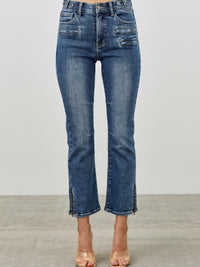 Mid Rise Skinny Crop Tummy Control jeans with built-in tummy control and cropped length, ideal for a sleek silhouette.