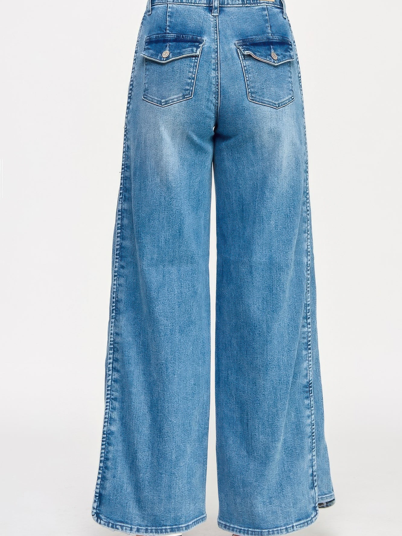 High Rise Wide Leg With Tummy Control back view showing wide leg design and waistband detailing.