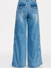 High Rise Wide Leg With Tummy Control back view showing wide leg design and waistband detailing.