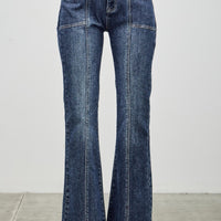 High Rise Boot Cut With Seam Detail jeans featuring a flattering high-rise fit and stylish seam detailing.
