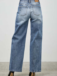 Mid Rise Straight With Pintuck back view, showcasing structured fit and denim detail.