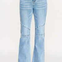 High Rise Flare With Seam Detail jeans featuring elongating seams and a stylish flare.