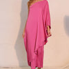 Washed Poly Silk Athena One Shoulder Maxi