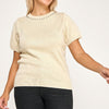 Plus Size Pearl & Rhinestone Knit Sweater Top