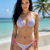 Delicate Floral Embroidery Triangle Bikini