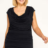 The Noemi Draped Cowl Blouse, Plus Size