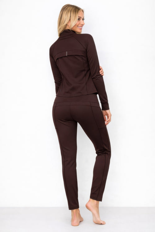 Athletic Workout Lounge Zip Up Jacket And Pant Set