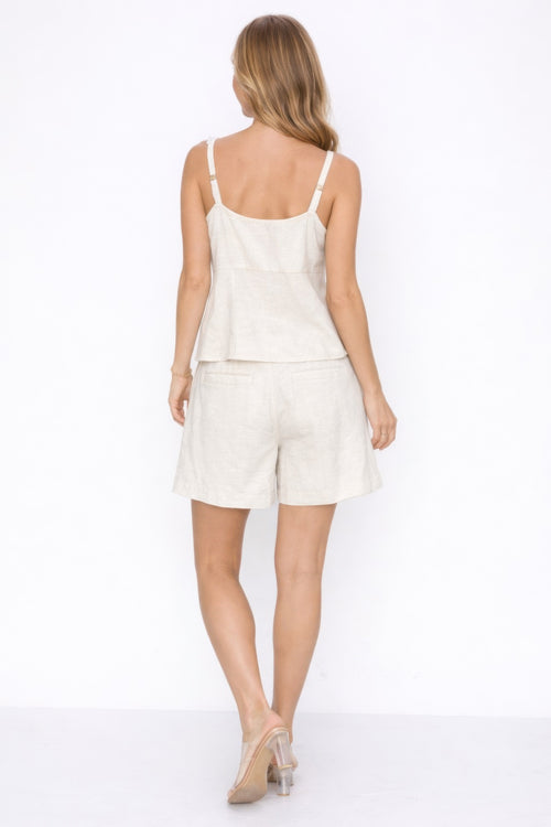 Fresh 100% Linen Set Top And Shorts