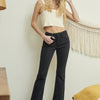 Mid Rise Black Skinny Boot Cut With Super Stretch