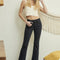 Mid Rise Black Skinny Boot Cut With Super Stretch
