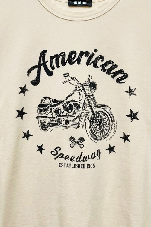 American Motorcycle Cotton Boxy Top