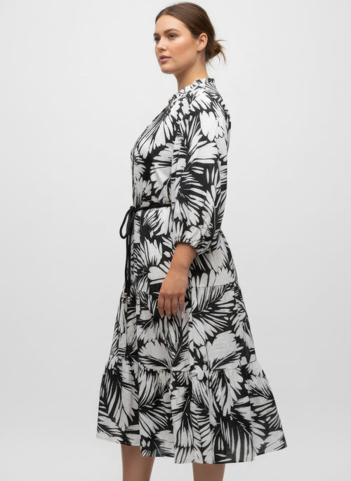 Mlle Gabrielle Plus Size Printed Dress