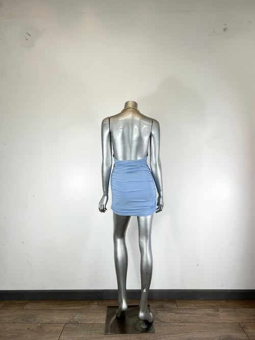 Mini Dress,draped Cowl Neck,necklace