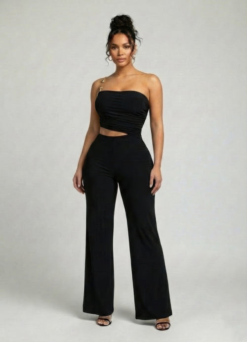 Modern Jumpsuit,ruched Bandeau-style