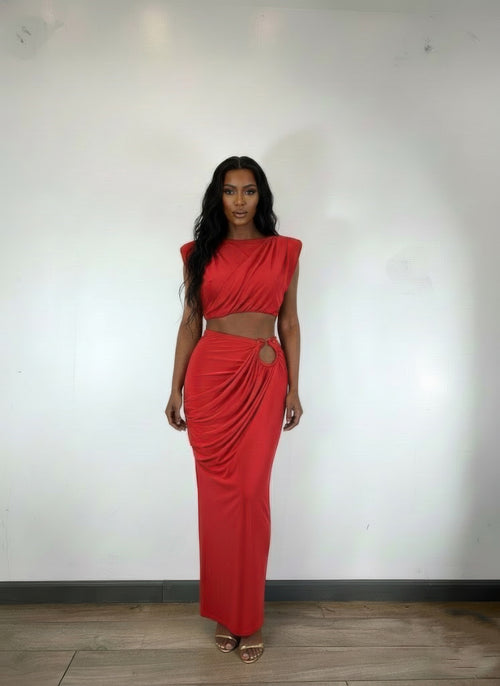 Sleeveless Top Featuring Cap Shoulders Set