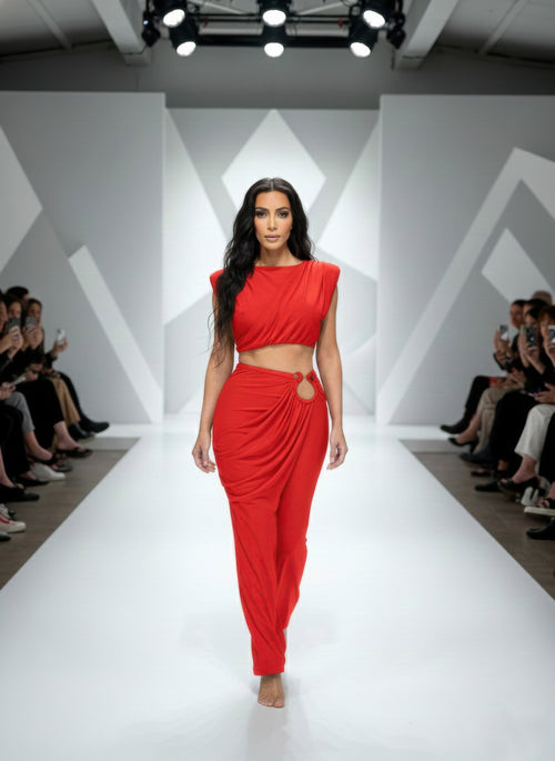 Sleeveless Top Featuring Cap Shoulders Set