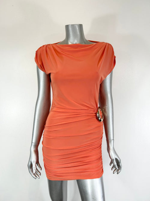 Soft Gathering At The Shoulders Cap Sleeve Mini