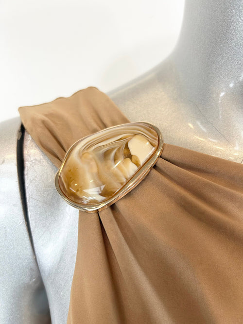 The Right Shoulder Is Gathered  Mini Dress