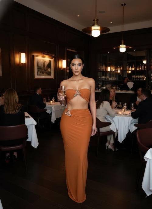 Tube Top Trim Detail Skirt Set