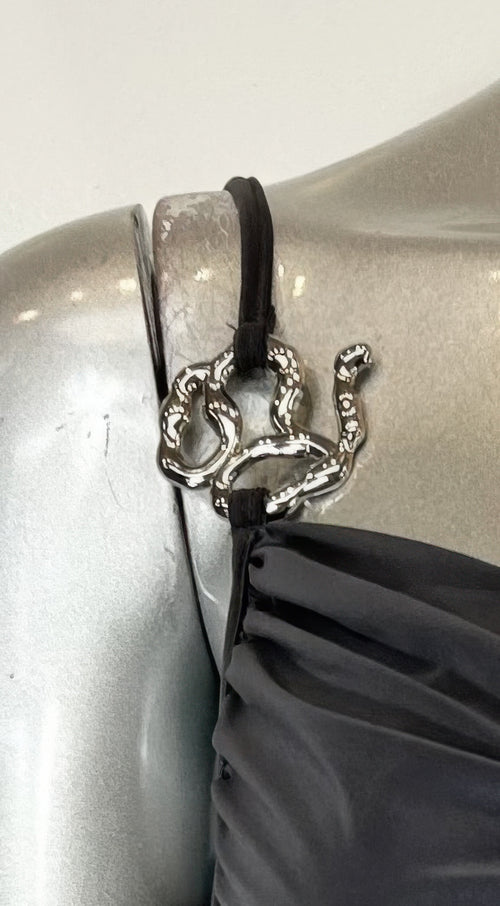 A Cowl Neckline Two-piece Illusion Maxi