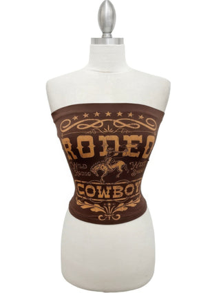 Western Rodeo Cowboy Graphic Tube Top