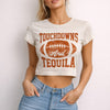 Touchdowns & Tequila Graphic Crop Tee