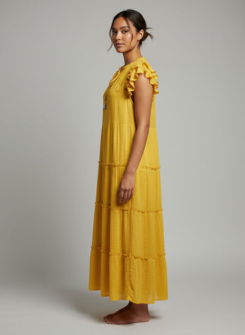 Mlle Gabrielle Solid Cap Sleeve Dress