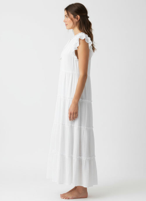 Mlle Gabrielle Solid Cap Sleeve Dress