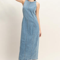 Sleeveless Denim Midi Dress
