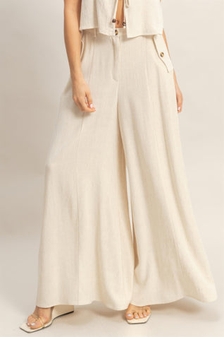 Wide-leg Flap Pocket Pants