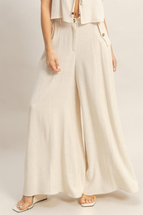 Wide-leg Flap Pocket Pants
