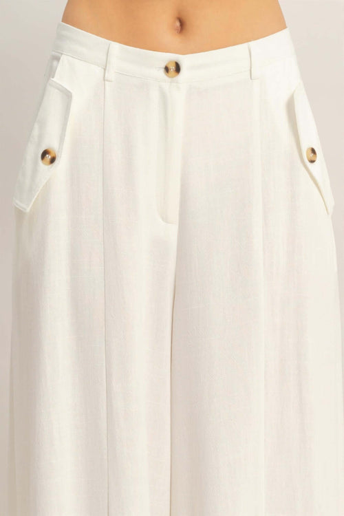 Wide-leg Flap Pocket Pants