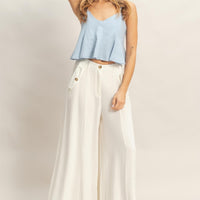 Wide-leg Flap Pocket Pants