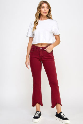 Mid Rise Stretch Tummy Control Kick Flare Jeans