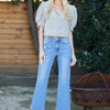 Mid Rise Crop Slim Bootcut With Stretch Jeans