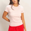 Mineral Washed Crew Neck Short Sleeve Top