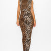 Animal Open Side Detail Skinny Jumpsuit