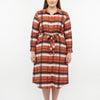 Button Front Midi Shirt Dress With Self Tie Belt