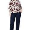 Cow Print 3/4 Sleeve Button-Up Shirt