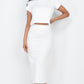 Short Sleeve Ribbed Top & Midi Skirt Set