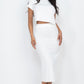 Short Sleeve Ribbed Top & Midi Skirt Set