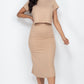 Short Sleeve Ribbed Top & Midi Skirt Set