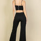 Bustier Crop Top & Front Slit Wide Leg Pants Set