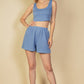 Crop Tank Top And Shorts Set