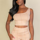 Exposed Seam One Shoulder Crop Top & Shorts Set