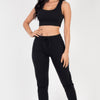 French Terry Cropped Tank Top & Joggers Set