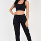 French Terry Cropped Tank Top & Joggers Set