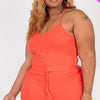 Plus Size Ribbed Crop Cami Top & Shorts Set